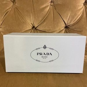 Prada Shoe Box, light blue shoe box with 2 shoe bags